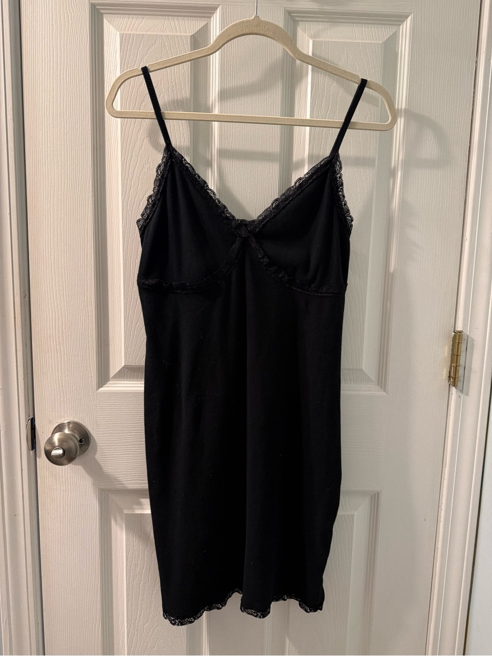 wild fable Black Lace-Trim Casual Dress